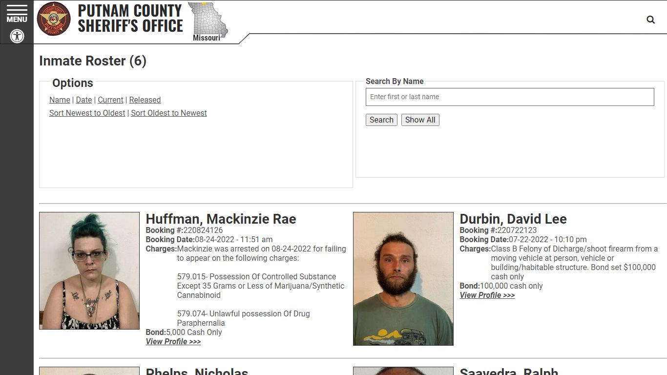 Inmate Roster - Current Inmates Booking Date Descending - Putnam County ...